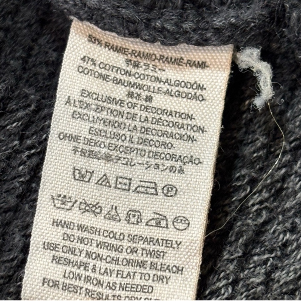 Free People Washed Black Asymmetrical Cascading Waterfall Cardigan - Picture 7 of 8